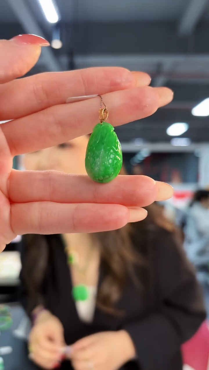 【闪购商品】翡翠颈饰18K金镶嵌缅料A货/支持复检/一件