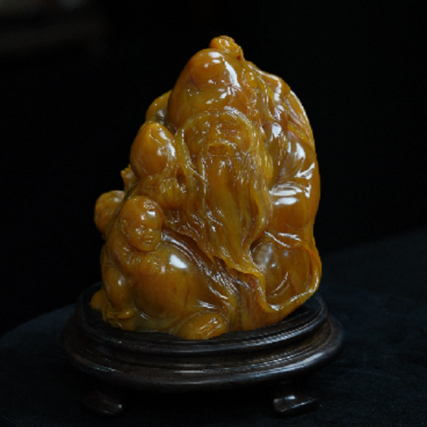 寿山石桃香映瑞童寿欢 