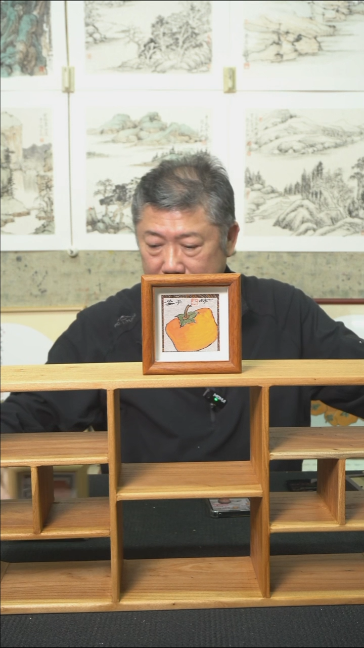 绘画一柿平安/小摆台/12*12cm