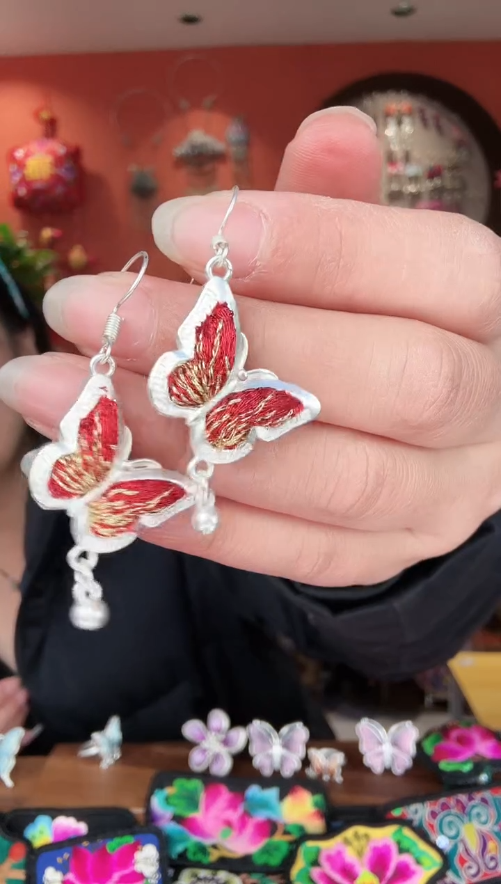 织绣手工苗绣刺绣饰品31耳环