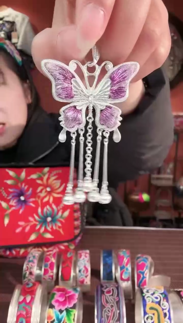 织绣非遗手工苗绣刺绣饰品14吊坠