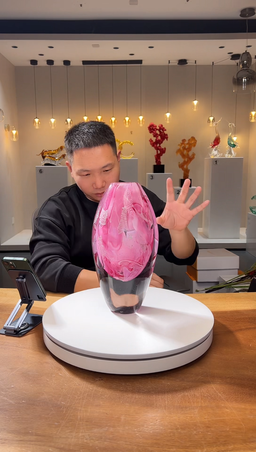 【闪购商品】茶宠巴比特美学 金红花器细长款