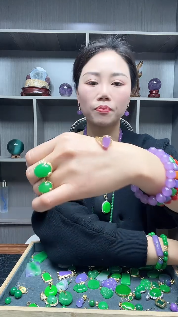 【闪购商品】翡翠戒指14K金镶嵌戒指