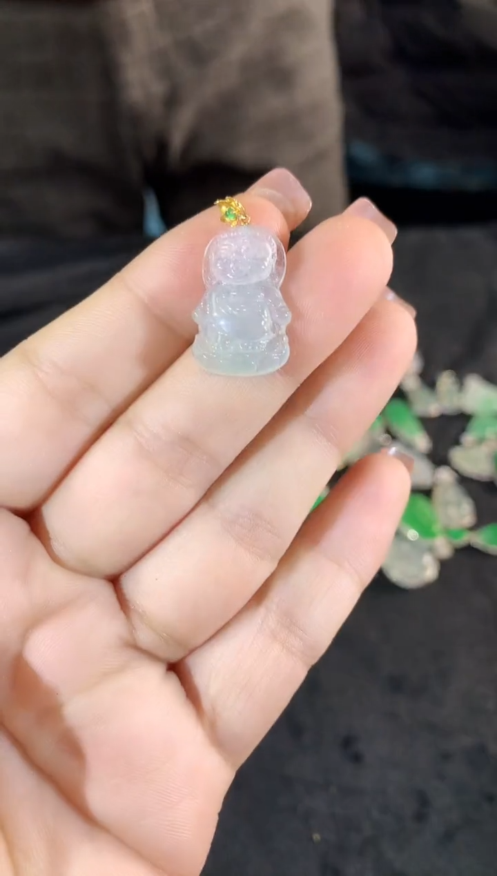 【闪购商品】翡翠吊坠(不含链)18K金镶嵌321psd时尚
