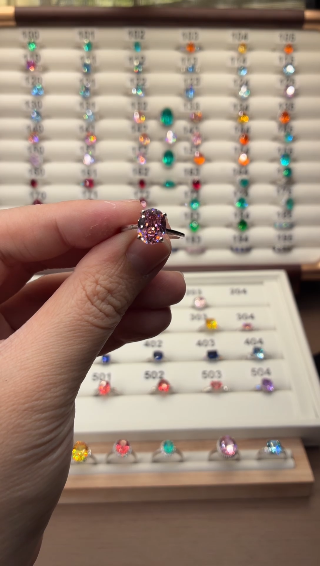 银S925镶嵌戒指绿柱石（摩根石）0204