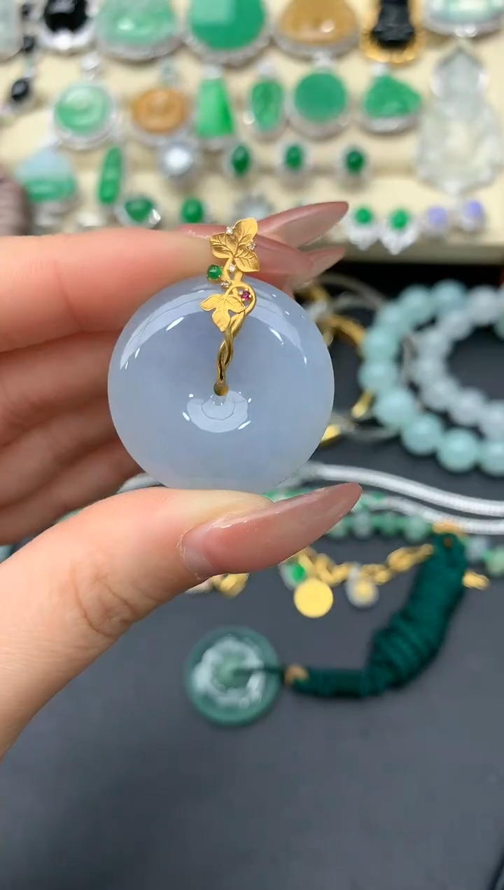 【闪购商品】翡翠颈饰18K金镶嵌163-中国好珍宝