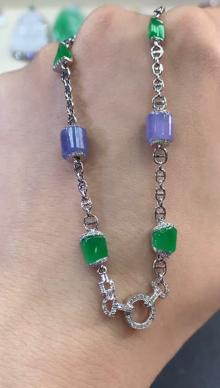 【闪购商品】翡翠项链18K金镶嵌q90