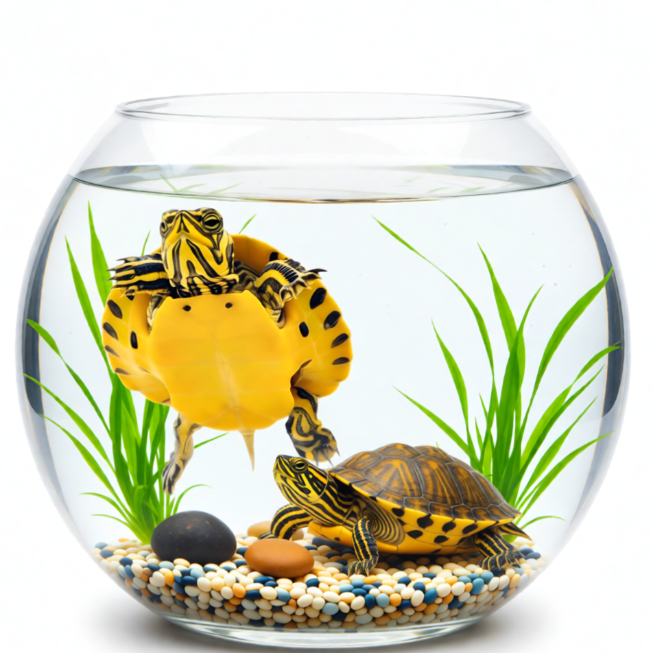 黄耳龟深水龟不咬鱼清理鱼便便宠物龟观赏龟