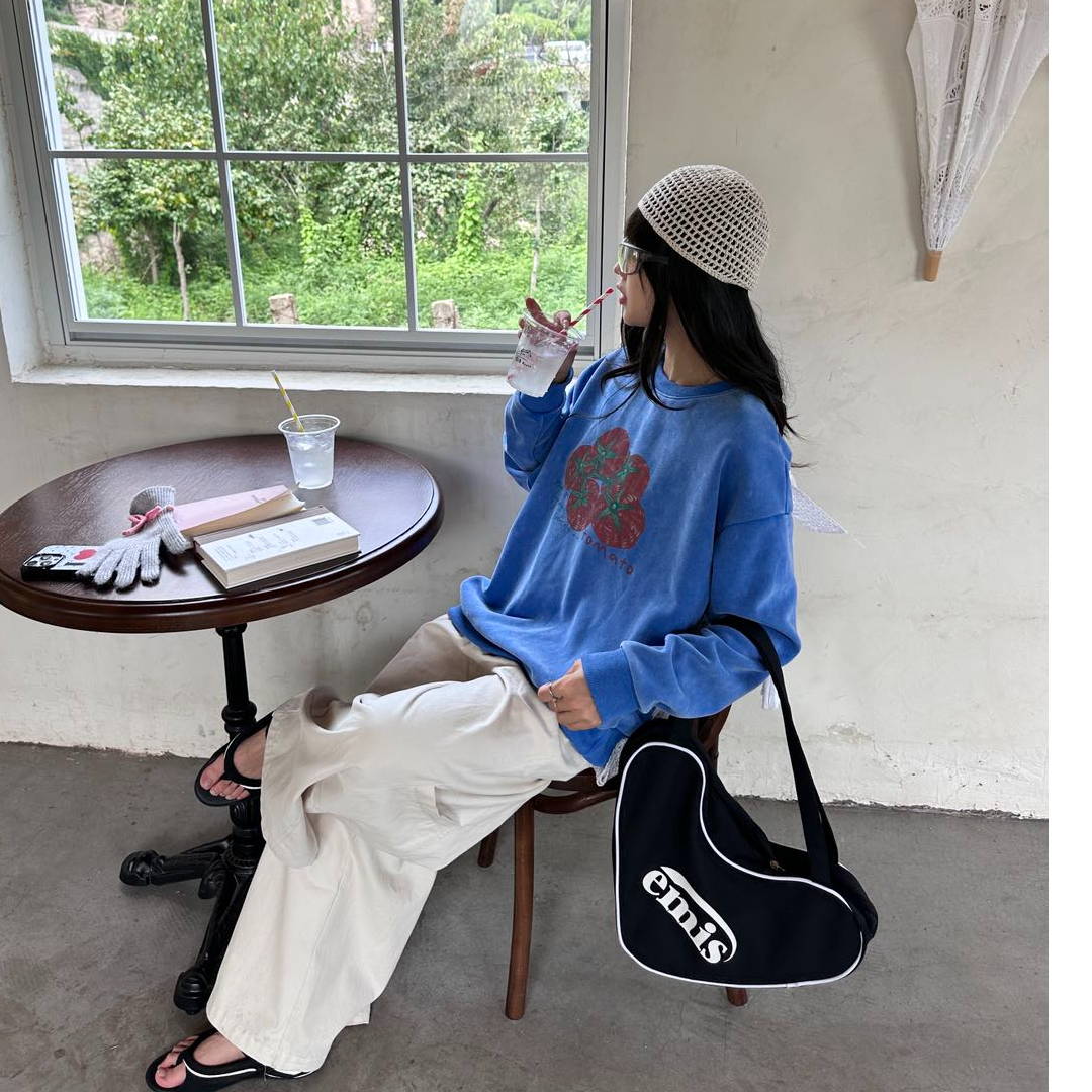 水洗小番茄卫衣8962春秋么时尚慵懒风