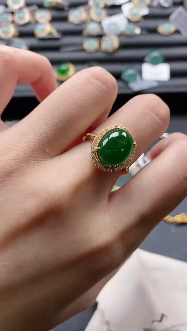 【闪购商品】翡翠戒指银S925镶嵌1151