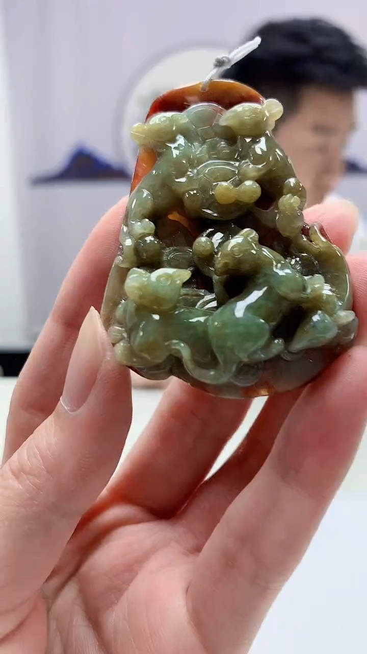 【闪购商品】定制翡翠未镶嵌5028zm-毛货鼠牌226