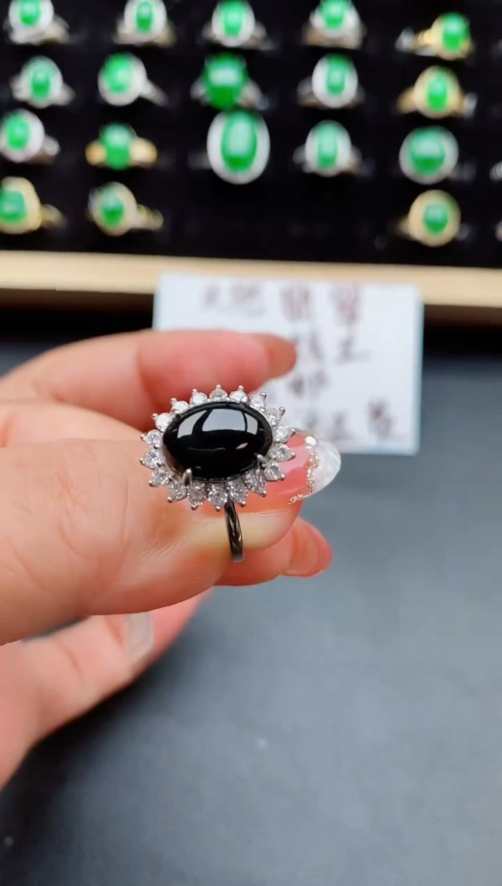 【闪购商品】翡翠戒指银S925镶嵌50800