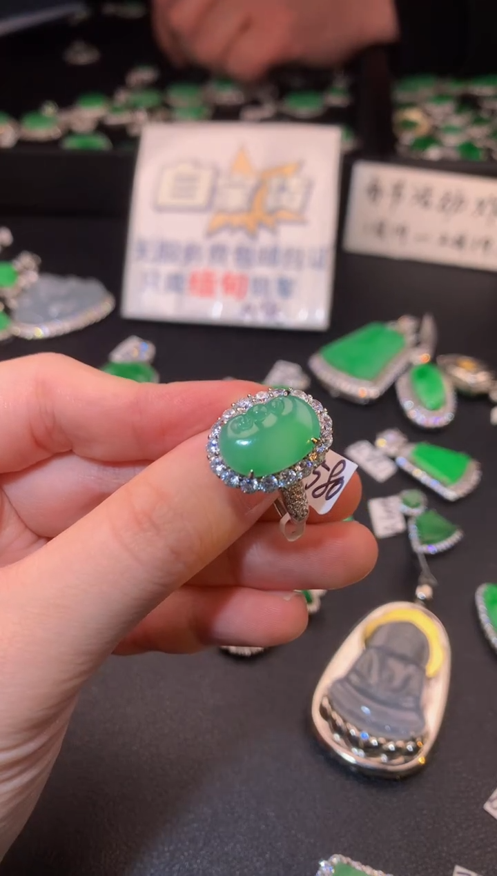 【闪购商品】翡翠戒指银S925镶嵌翡翠1