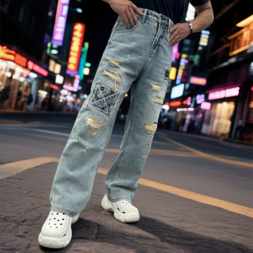 美式高街广州新塘牛仔裤裤子2025新款