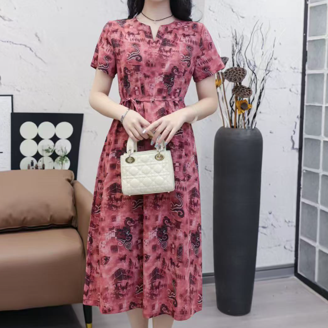 832【莺歌】高端订制连衣裙 休闲女士夏季复古宽松