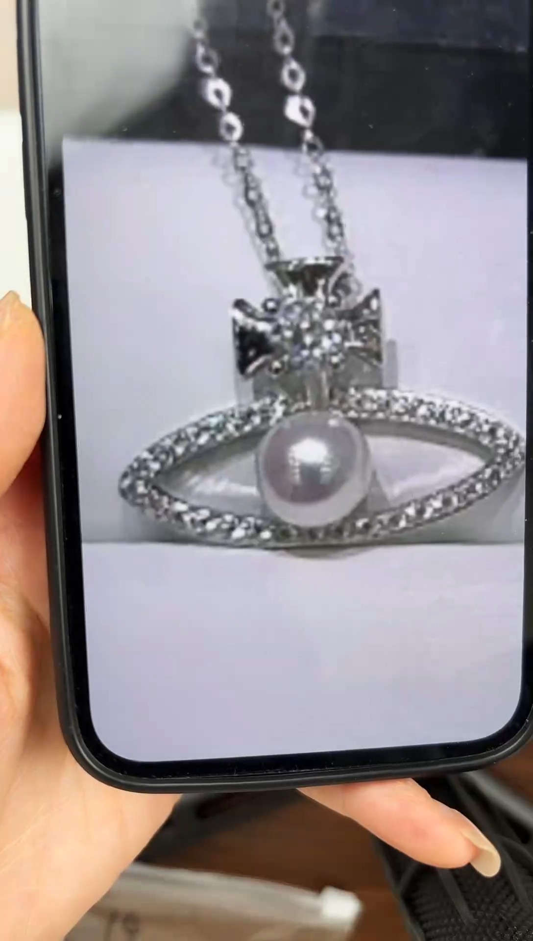 吊坠(赠链)银S925镶嵌淡水珍珠银款淡水珍珠西太后吊坠