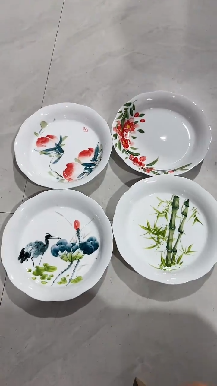 摆件陶瓷綵*景德镇高温瓷（玉泥花边盘）福利价微瑕