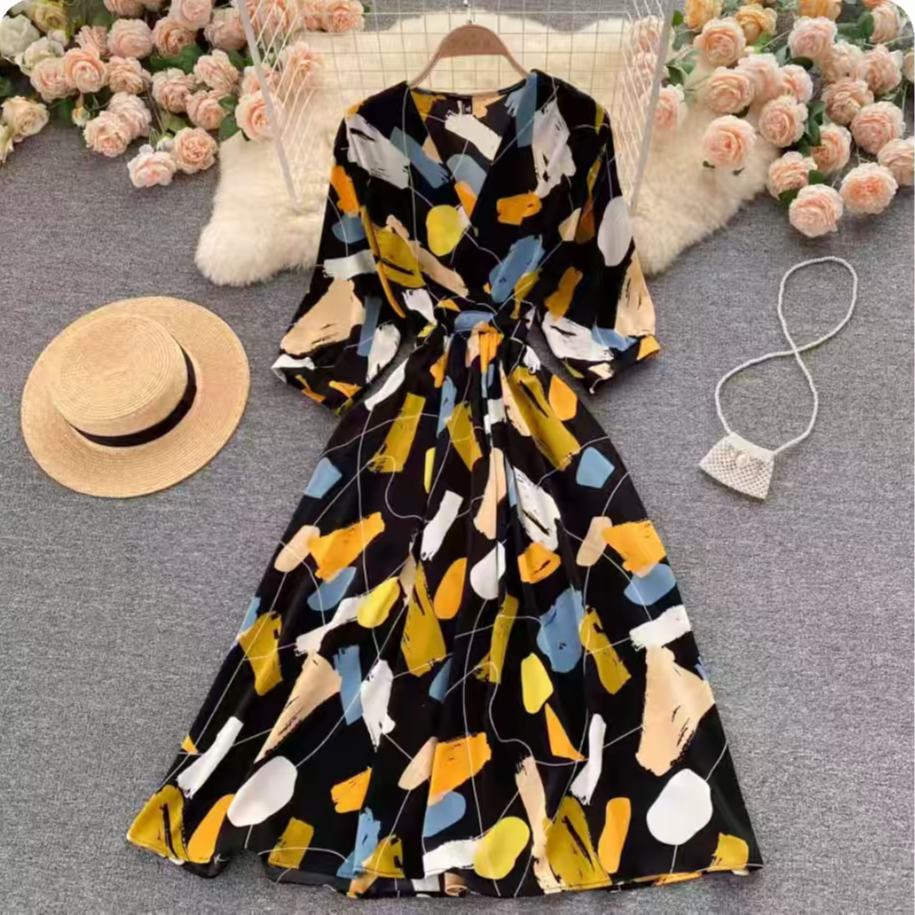 #（2001-2200）休闲时尚高级气质女洋气连衣裙（以直播间实物为准）