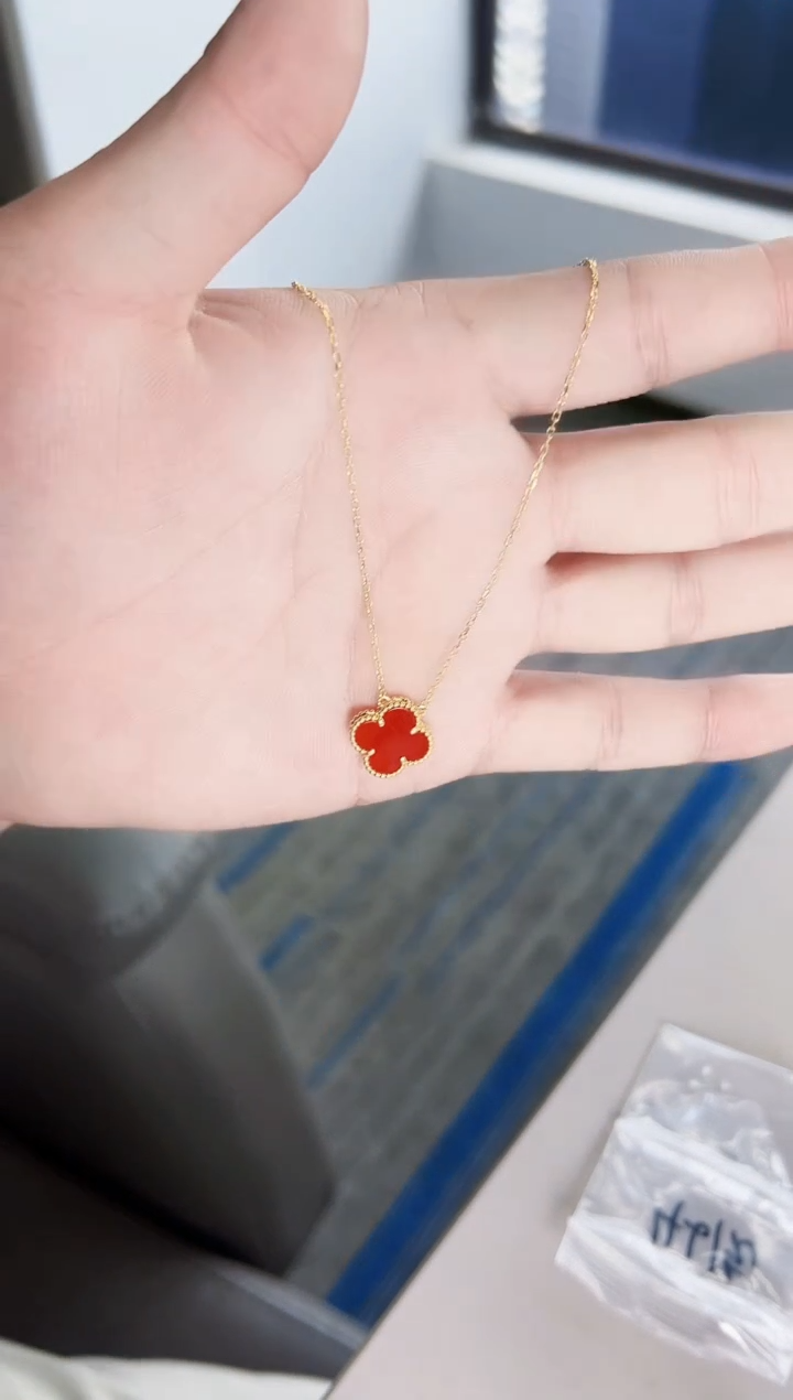 玛瑙/玉髓18K金镶嵌套链18K黄红玛瑙套链