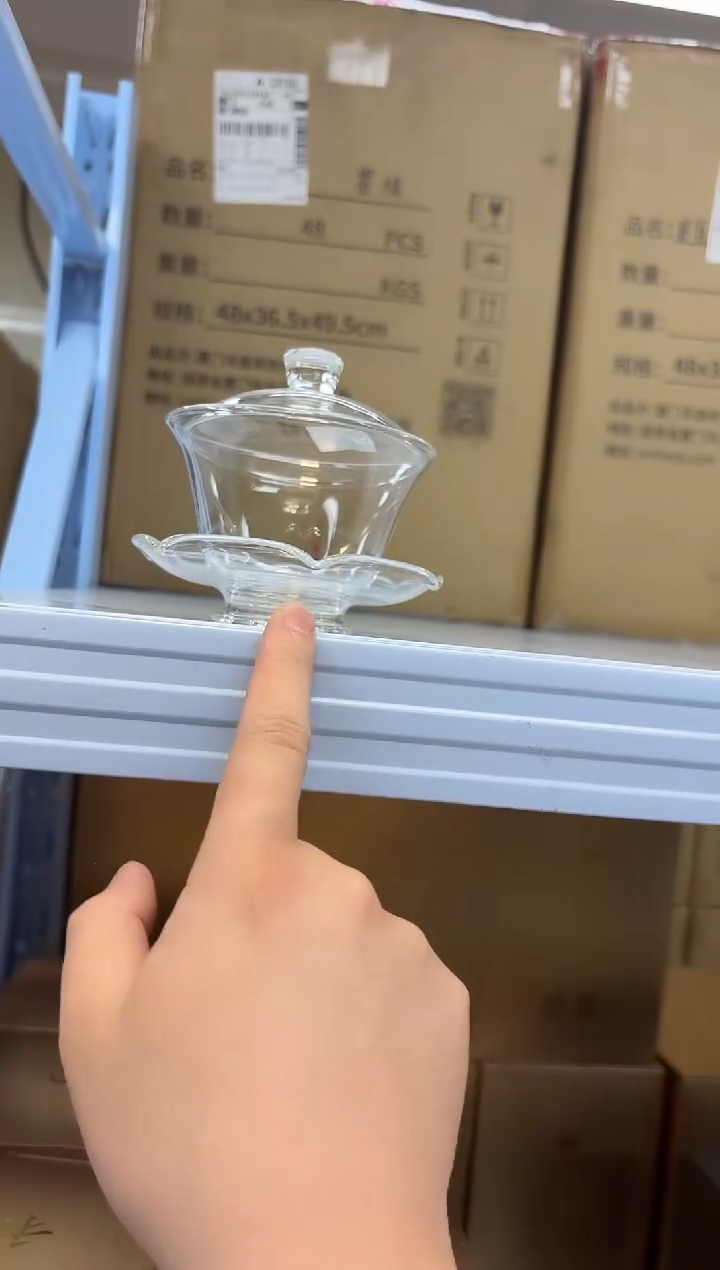 禾器-荷叶盖碗-透明色