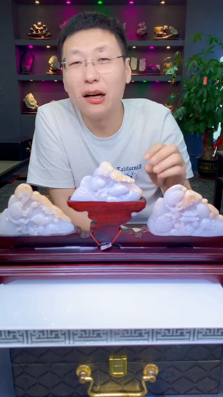 定制翡翠未镶嵌千*V1015hm-毛货摆件赠底座