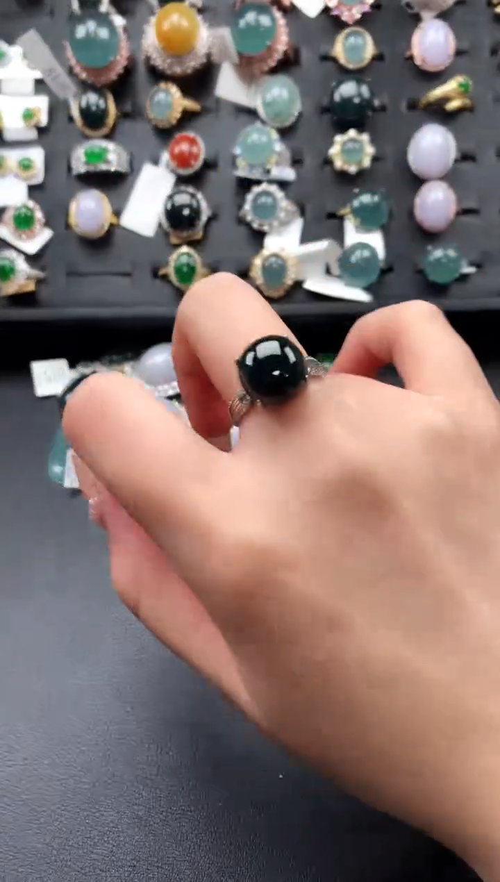 【闪购商品】翡翠戒指银S925镶嵌52141