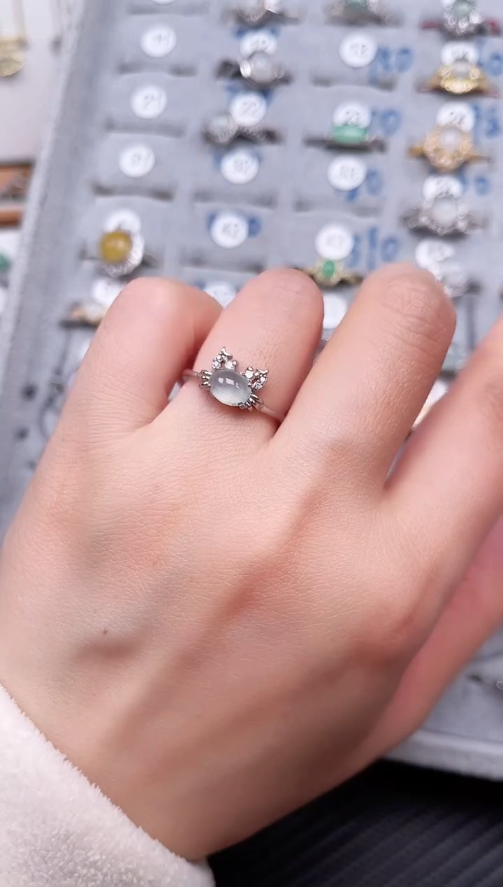 【闪购商品】翡翠戒指银S925镶嵌戒指