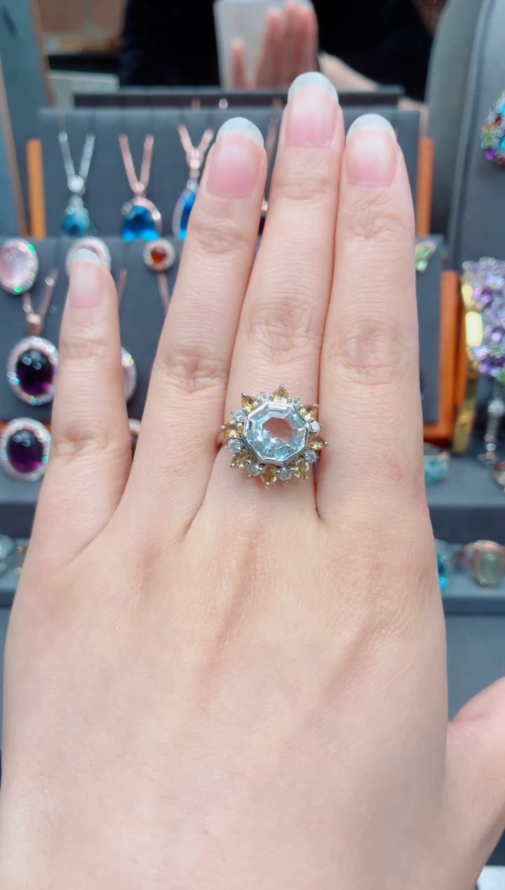 银S925镶嵌戒指水晶水晶戒指