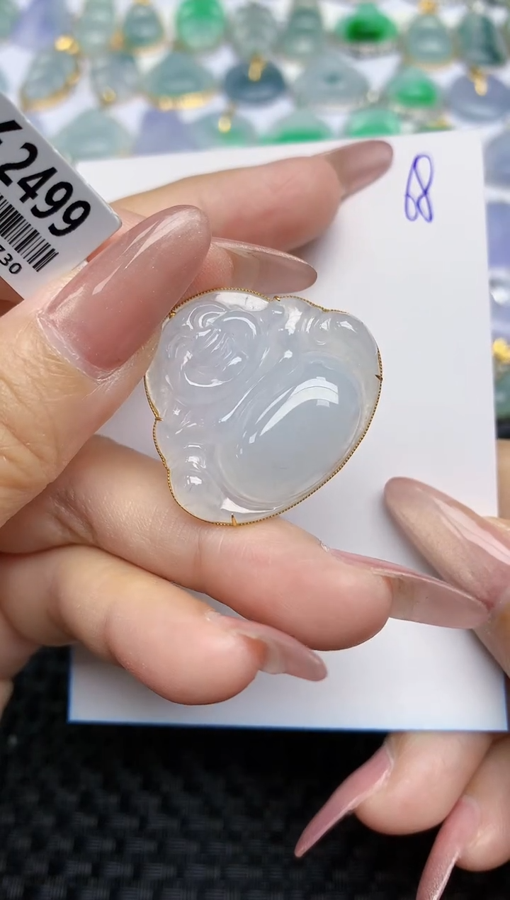 【闪购商品】翡翠颈饰18K金镶嵌天然A货翡翠 68