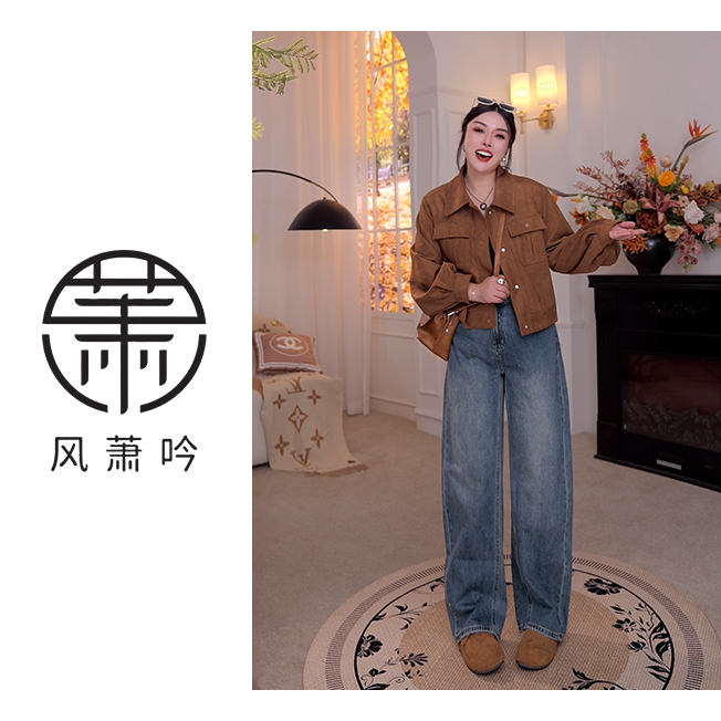 【风萧吟】大码女装2025早秋新款时尚显设计感气质短外套女FXY359
