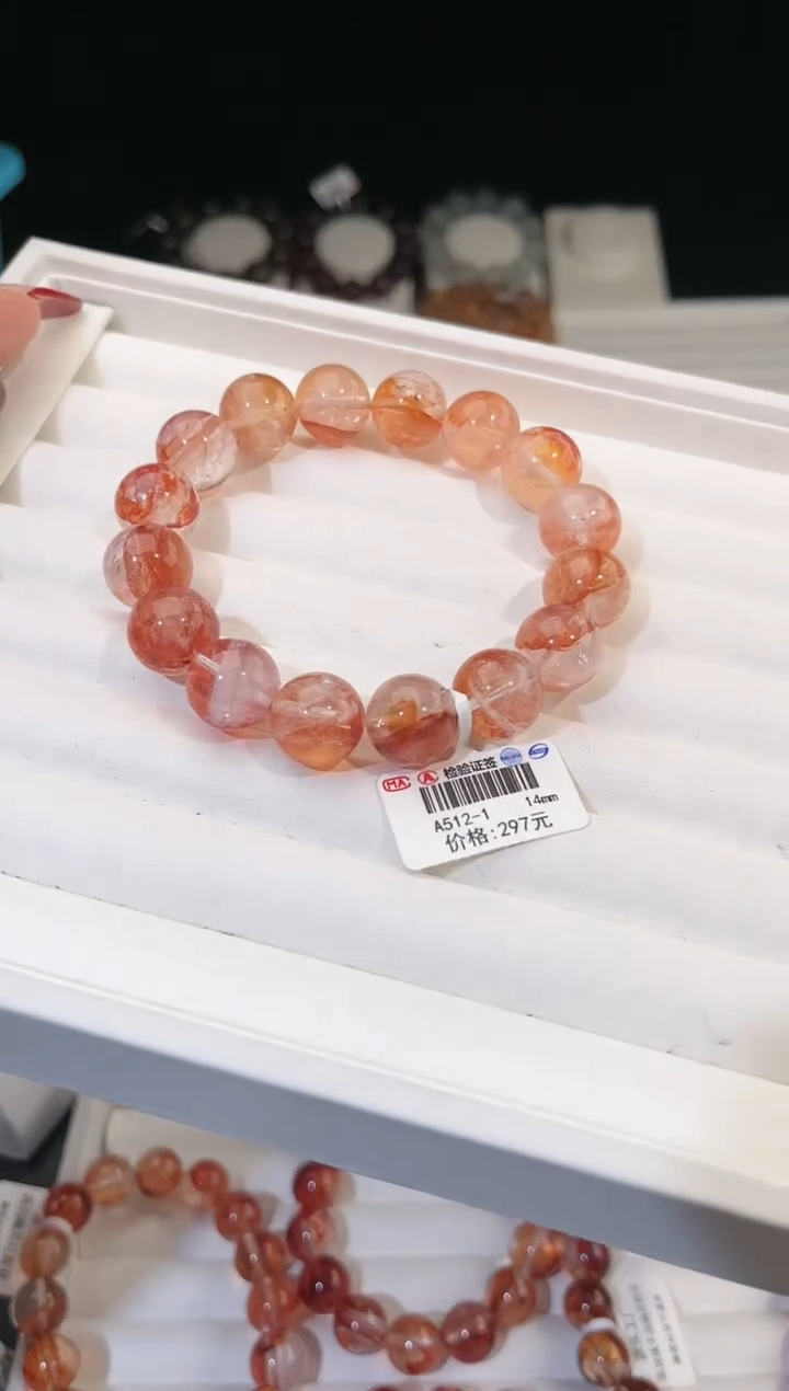 【闪购商品】水晶手链未镶嵌多样性发一红胶花14mm