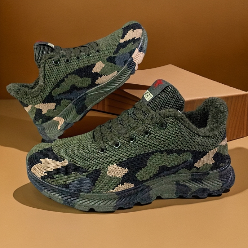 冬季加绒户外迷彩鞋休闲运动登山鞋防滑耐磨男女同款潮鞋商品图