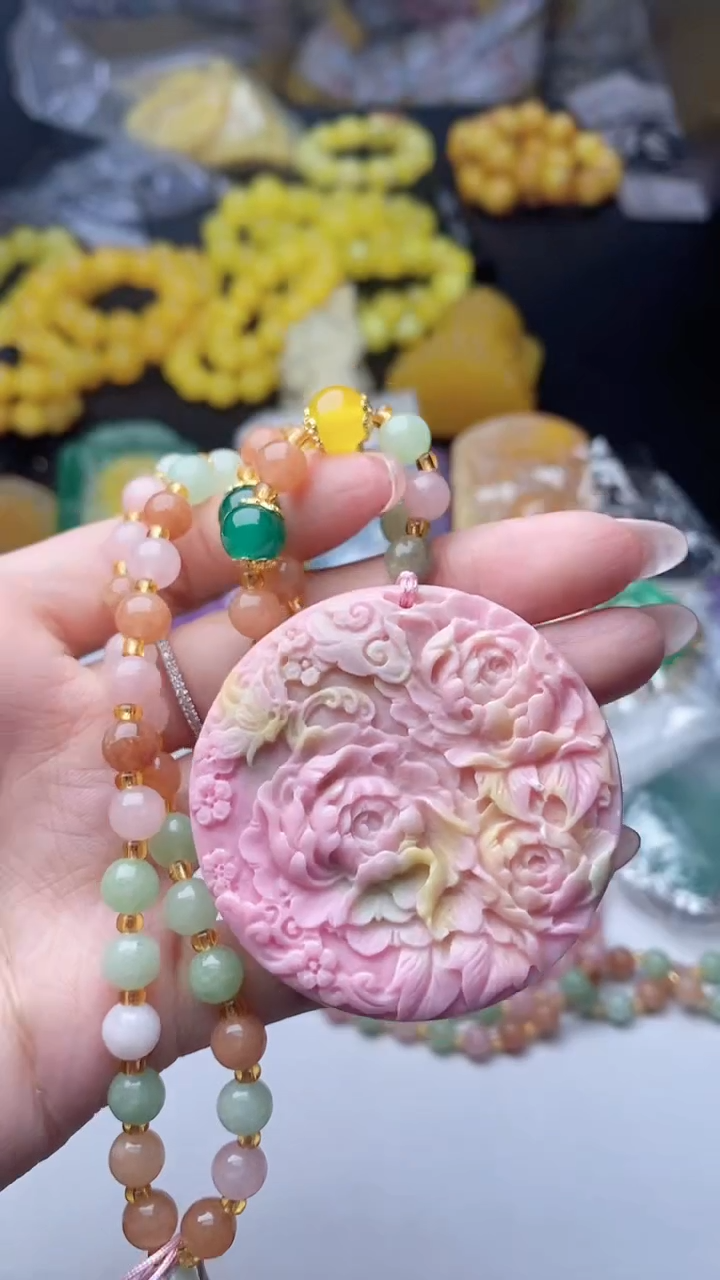 石英质玉未镶嵌颈饰93  花花套装