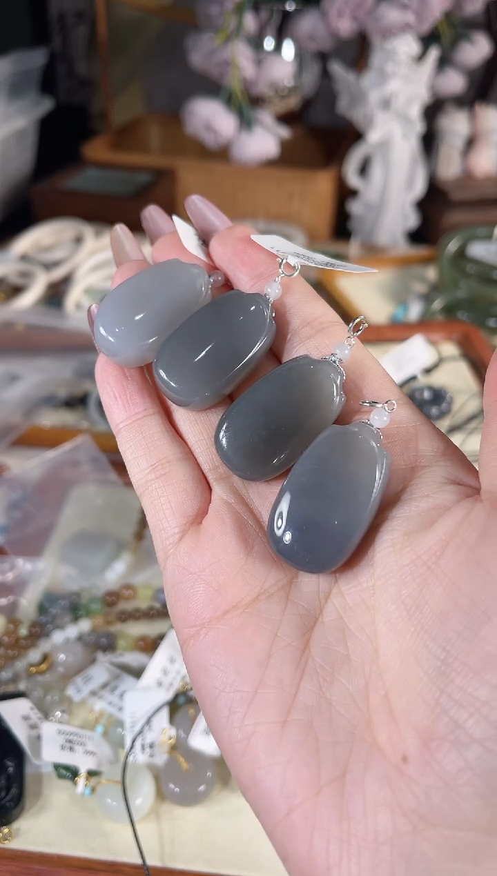 吊坠(不含链)银S925镶嵌和田玉多样性发其一孤品默认微瑕