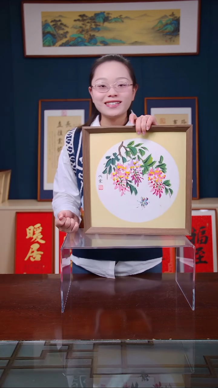 【闪购商品】书法紫藤花    尺寸35*35  