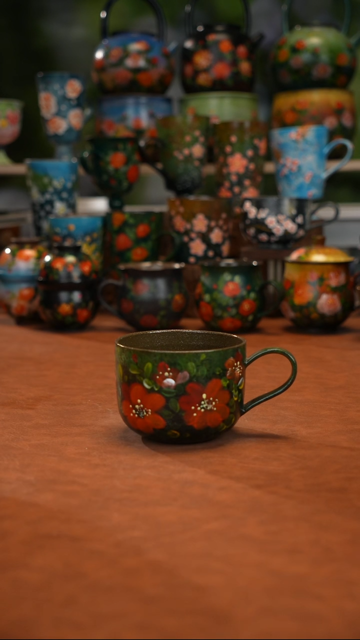 紫砂油画釉下彩手绘