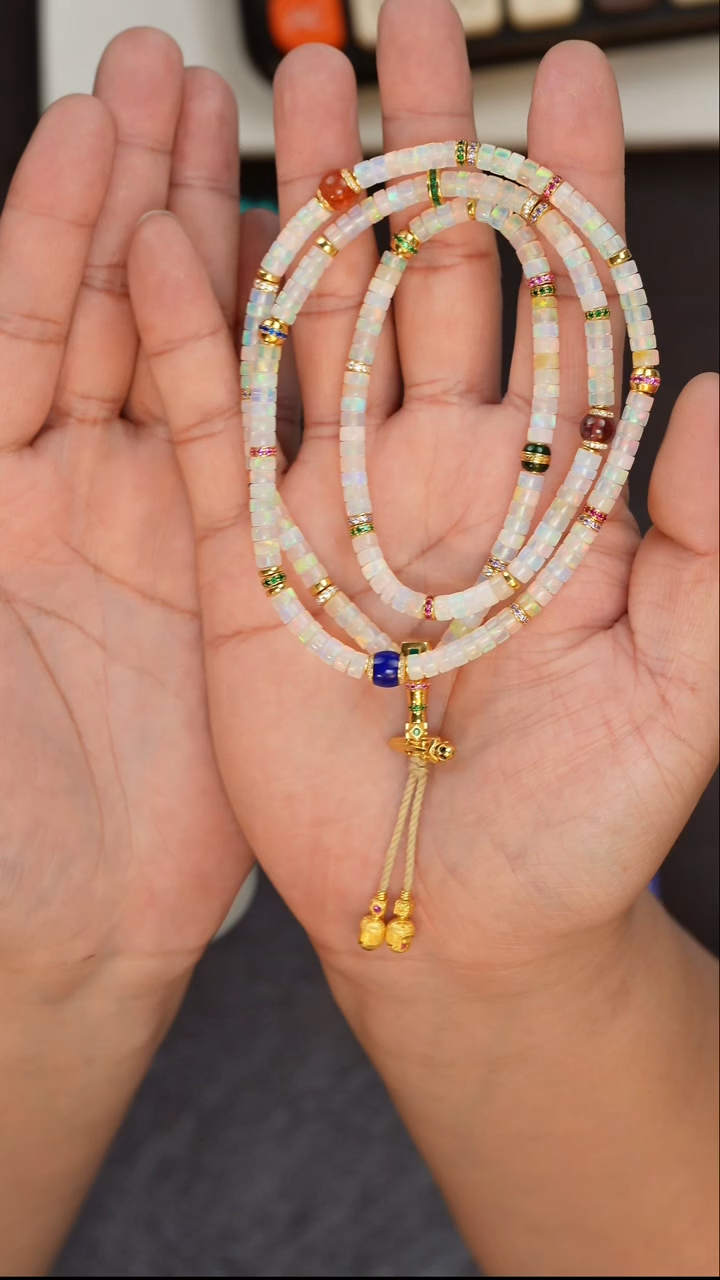 【闪购商品】欧泊脖挂未镶嵌欧泊多宝脖挂