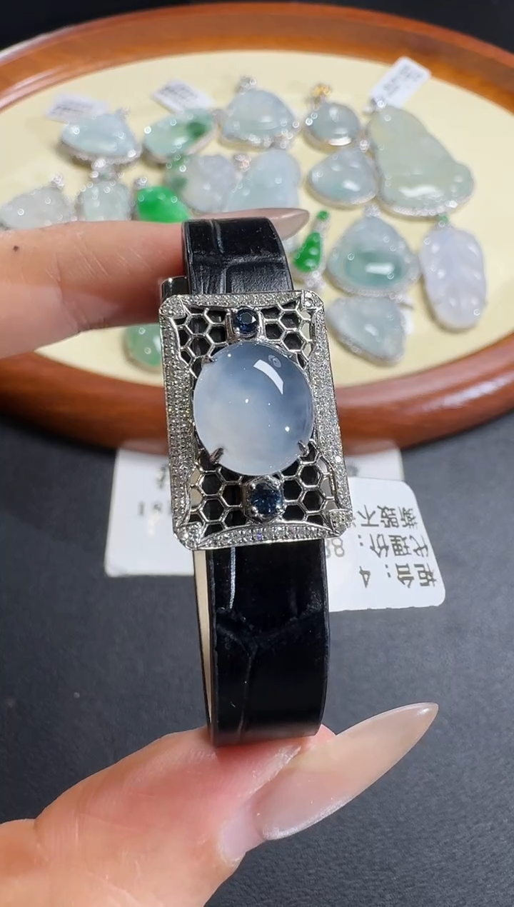 【闪购商品】翡翠颈饰18K金镶嵌【源头工厂】钻石镶嵌两用款