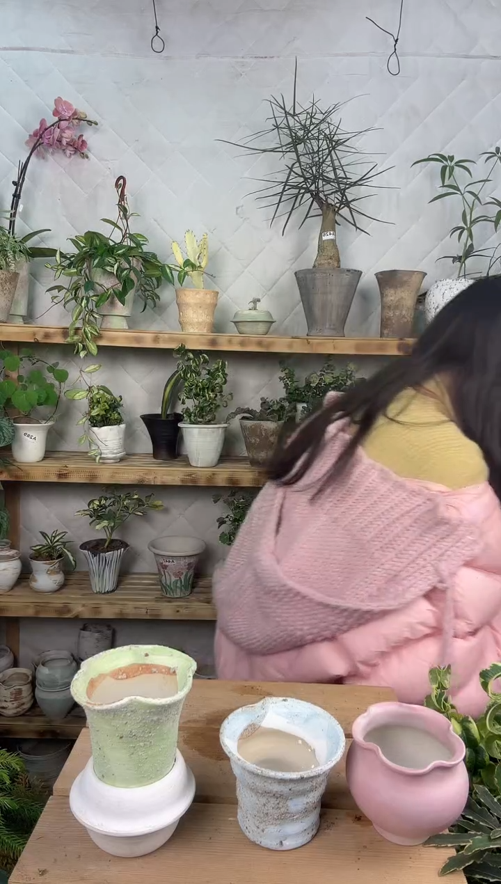 无花朵编号590   591  592  593景德镇手绘花盆四个小盆