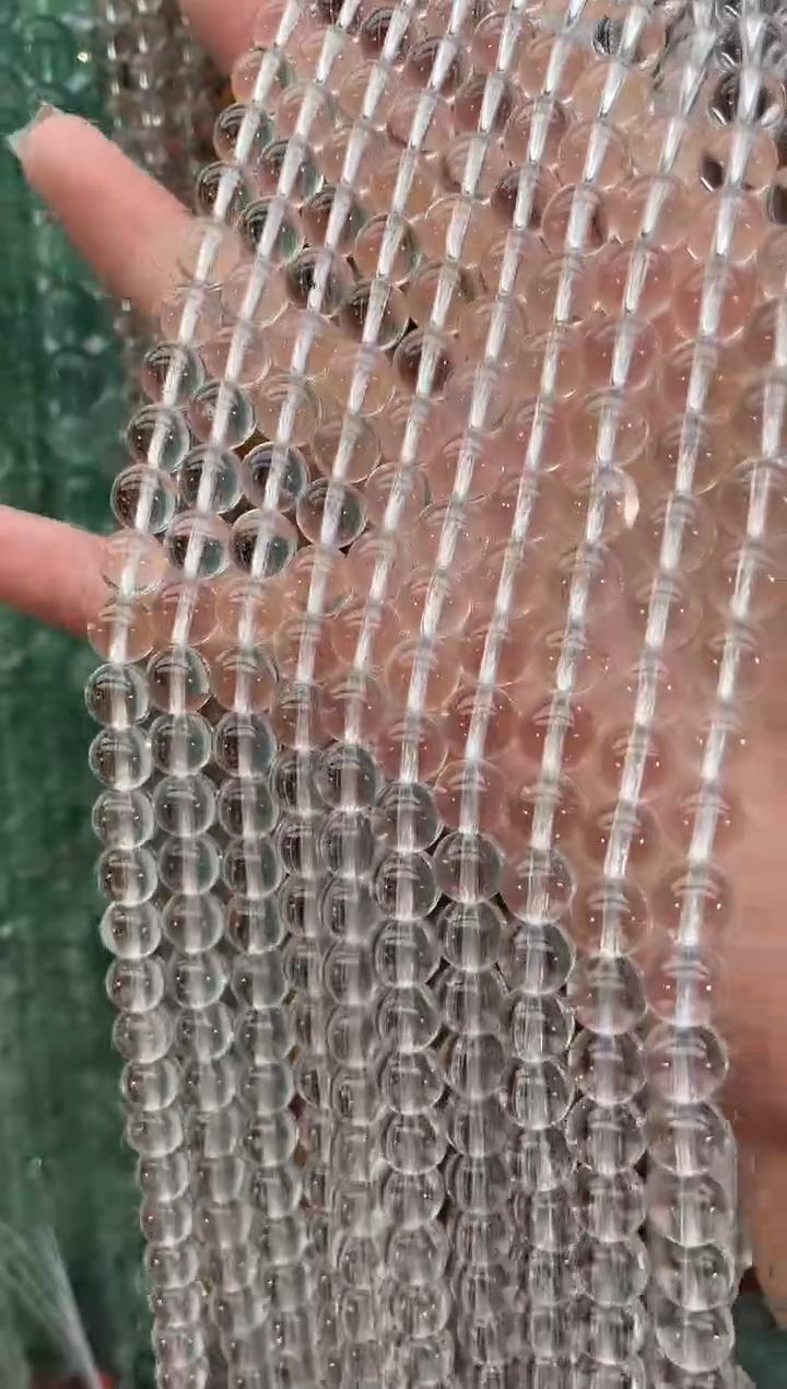 未镶嵌珠宝半成品水晶双a白水晶  8mm一条