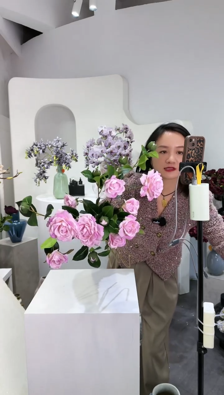 【闪购商品】红陶3支桃粉山茶玫瑰
