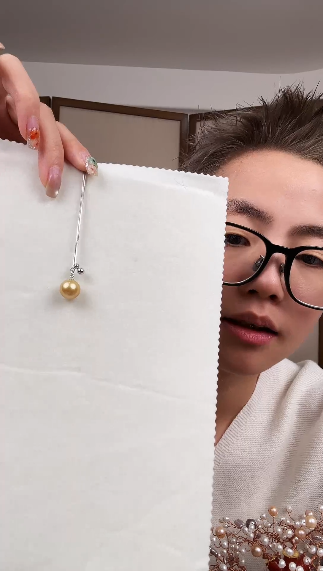 银S925镶嵌颈饰海水珍珠海水金珠抽拉项链