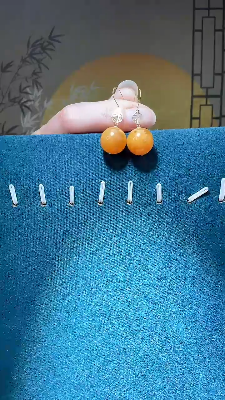 【闪购商品】琥珀裸石18K金镶嵌G1870天然蜜蜡