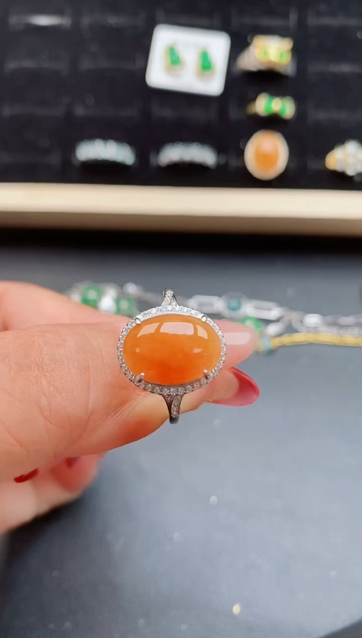 【闪购商品】翡翠戒指银S925镶嵌508500