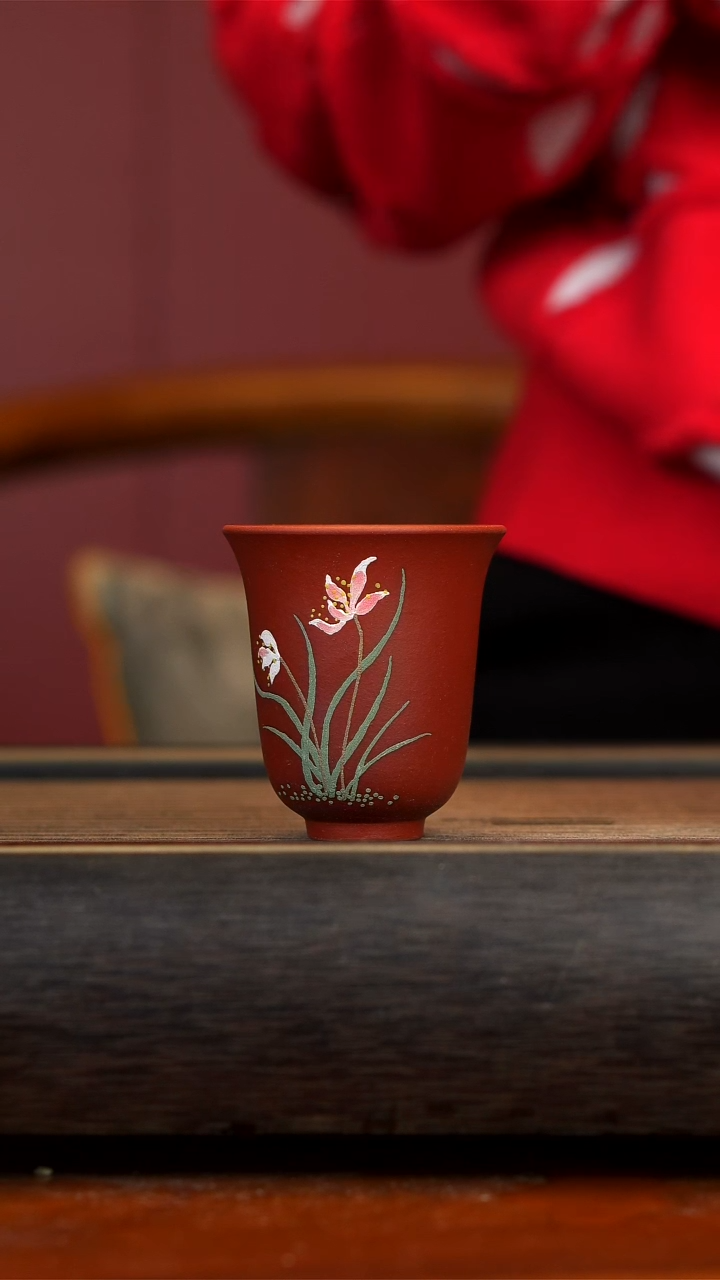 【闪购商品】紫砂茶壶红泥兰花杯
