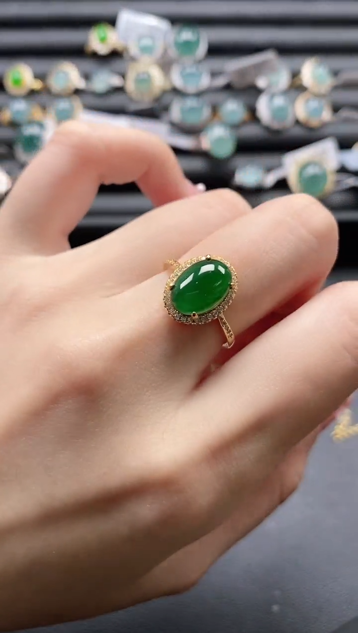 【闪购商品】翡翠戒指银S925镶嵌1111