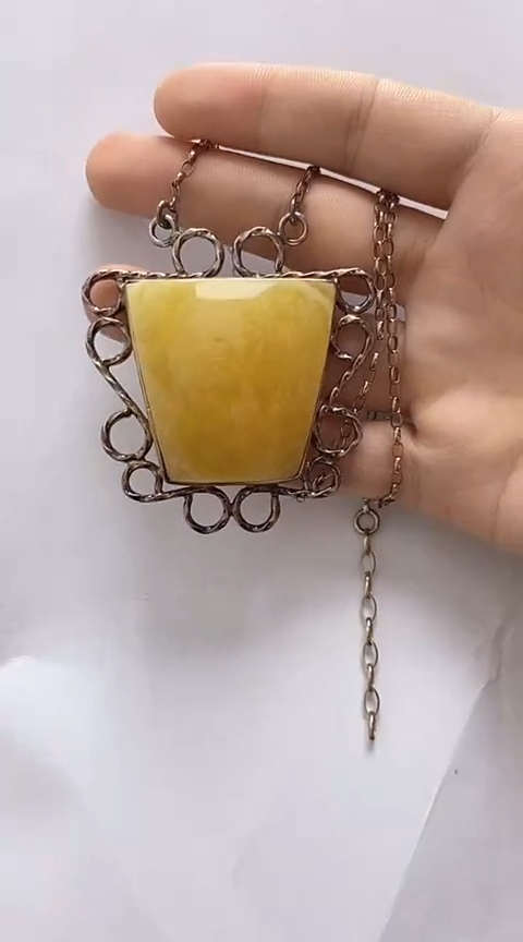 【闪购商品】琥珀裸石银S925镶嵌蜜蜡吊坠
