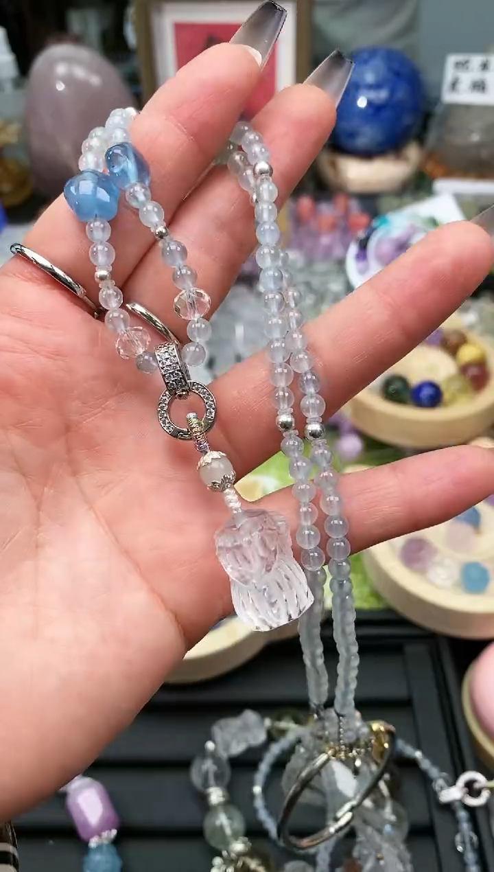 海蓝宝石颈饰未镶嵌14a拍十四发一/6.4/1个