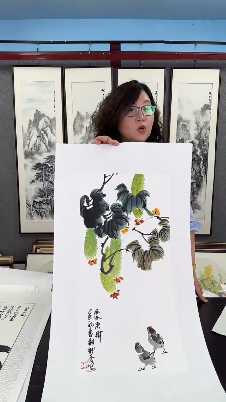 国画拖底画芯 黄瓜