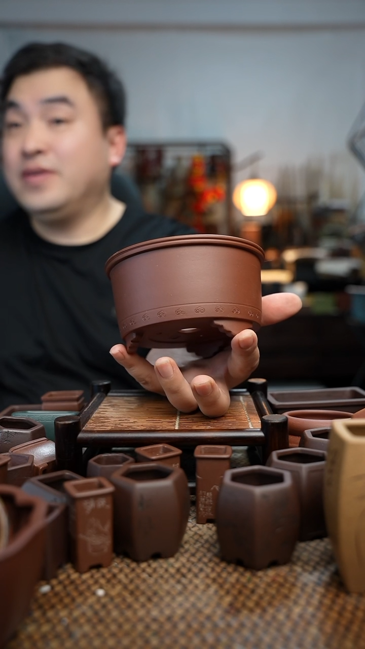 紫砂花盆長木軒精品紫砂内口11*5.3